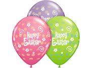 Happy Easter Spring Dot Flower 50 Pack 11 Latex Balloons Pink Purple Green