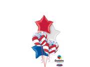 Patriotic Foil Stars Bubbles 6pc Balloon Pack Red White Blue