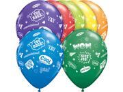 Qualatex Congrats Messages 50 Pack 11 Latex Balloons Assorted