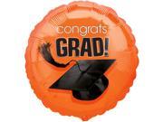 Anagram Congrats Grad School Colors Graduation 18 Foil Balloon Orange