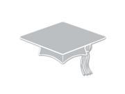 Beistle Graduation Decor Mini Grad Cap 6 Cutouts Silver 10 Pack