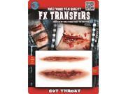 Tinsley Transfers Cut Throat Fx Transfer 2pc Temporary Tattoos Red Beige