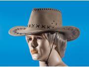 Loftus Adult Leatherette Stitch Fancy Brim Cowboy Hat Tan One Size