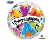 Qualatex Congratulations Banner Blast 22 Bubble Balloon