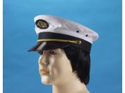 Star Power Adult Captain Cap Sailor Costume Hat White Black One Size