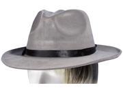 Star Power Adult Fedora Gangster Mafia Costume Hat Grey One Size