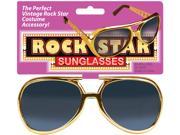 Star Power Rock Star Elvis Sunglasses Gold One Size