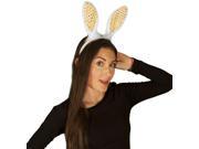 White Easter Bunny Headband w Sequin Ears Costume Accessory