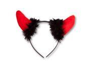 Star Power Halloween Fuzzy Devil Horns Headband Red One Size