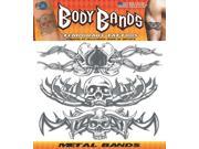 Tinsley Transfers Metal Bands 3pc Temporary Tattoo FX Kit Black White 9.5