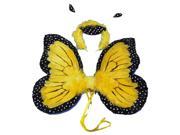 Butterfly Wings Headband 2pc Costume Accessory Set Yellow Black 18in