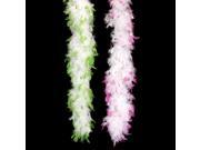 Loftus Long Fluffy Feather Boa White Green One Size 72