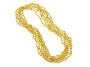 Rinco Mardi Gras Party Favors 7mm Round 72pc 33 Beads Necklaces Gold