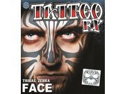 Tinsley Transfers Tribal Zebra Face Temporary Tattoo FX Face Kit Black