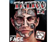Tinsley Transfers Cyborg Face Temporary Tattoo FX Face Kit