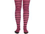 Star Power Halloween Striped Pantyhose Black Pink One Size