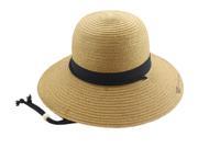 Kallina Stylish Summer Womens Color Banded 4 Brim Hat Black Beige One Size