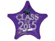 Anagram Class of 2015 Graduation Star Jr Shape 19 Foil Balloon Purple