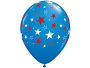 Qualatex 11in Patriotic Stars 11 in Latex Balloons Blue 50 Pack
