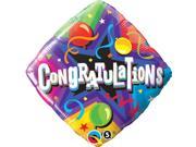 Qualatex Congratulations Party Time 18 Jr Shape Foil Balloon