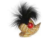 Loftus Women Black Feather Red Jewel Mini Hat Hair Clip Gold Silver One Size