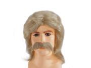 Star Power Men Feather Style Redneck Mullet Wig Moustache Blonde One Size