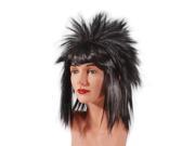 Star Power Adult Long Spiked Punk Rockstar Wig Black One Size