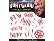 Tinsley Transfers Carving Board Trauma 18pc Temporary Tattoo FX Kit Red