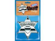 Star Power Boys Jumbo Sheriff Engravable Badge Silver One Size