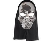 Star Power Adult Reflective Skull Face Mask Silver One Size Adult
