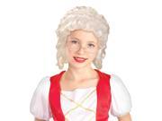 Colonial Girl Child Costume White Wig One Size