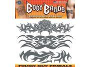 Tinsley Transfers Tough Guy Tribal Body Bands 3pc Temporary Tattoos Black White 9.5