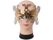 Loftus Glitter Butterfly Metal Laser Cut Half Mask w Jewel Decor Gold