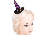 Veil Entertainment Striped Mini Witch Hat Hair Clips Black Purple One Size