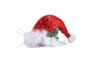 Forum Sequin Santa Hat with Mistletoe Hair Accessory Red White One Size 2