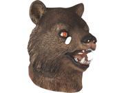 Star Power Men Brown Bear Animal Latex Mask Brown One Size