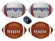 New England Patriots Football Anagram Mylar Foil Balloons 5pc Starter Pack