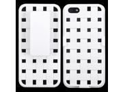 Rubberized Solid Ivory White Hybrid Protector Case Cover Holster Weave Texture for Apple iPhone 5