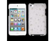 White Pearl Diamante Rhinestones Bling Back Protector Case Cover for Apple iPod Touch 4th Generation