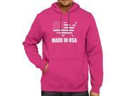 Made In USA Patriotic American Flag Map Unisex Hooded Sweater Fleece Pullover Hoodie