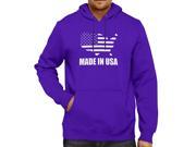 Made In USA Patriotic American Flag Map Unisex Hooded Sweater Fleece Pullover Hoodie