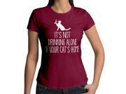 Women s Its Not Drinking Alone If Your Cats Home Pets Lover Funny Humorous 100% Cotton Crew Neck T Shirt