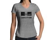 Women s Control Freak NES Nintendo Controller 100% Cotton V Neck T Shirt