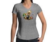 Women s The Legend of Zelda Tri Force Heroes Desert Temple Stalchampion Battle 100% Cotton V Neck T Shirt