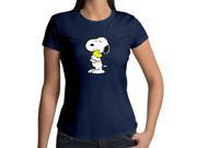 Women s Peanuts Snoopy Hugging Woodstock Friendship Love 100% Cotton Crew Neck T Shirt