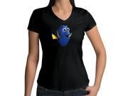 Women s Finding Dory Regal Blue Tang Nemo Disney Pixar 100% Cotton V Neck T Shirt