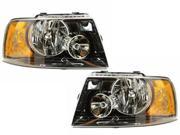 NEW 2003 2006 FORD EXPEDITION HEADLIGHTS HEADLAMPS PAIR SET BLACK NEW