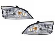 05 07 Ford Focus ZX4 Headlights Headlamps Pair Set Halogen NON HID New