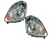 New 03 04 Infiniti G35 4 Door Sedan Headlights Headlamps NON HID Pair Set