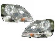 99 00 Lexus RX300 Headlights Headlamps Pair Set Left Right Halogen Type New